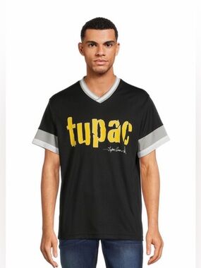 Tupac Shirt Mens Large Black Gray Graphic Jersey 2Pac Amaru
Shakur Photo